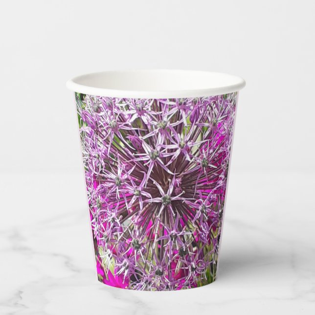 Allium & Summer Flowers  Paper Cups (Front)