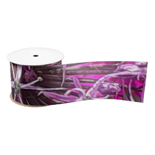 Allium & Summer Flowers  Satin Ribbon