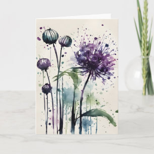 Allium - Watercolor flowers Card