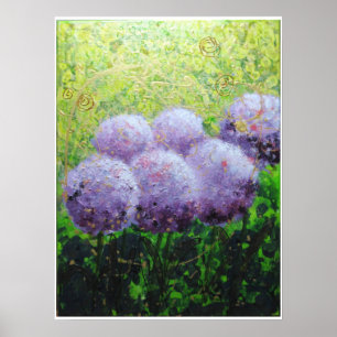 Alliums at Laycock - Bee Lilli  Semi Gloss 18x24 Poster