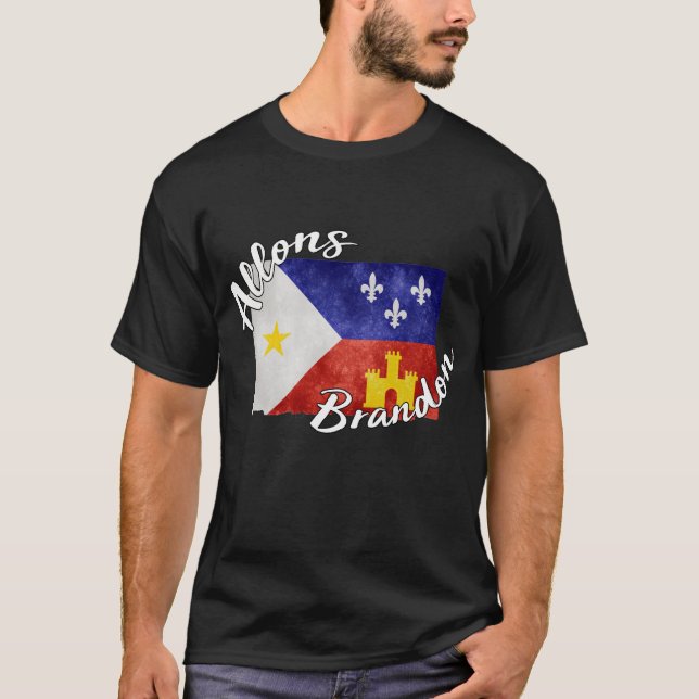 Allons Brandon Louisiana Acadiana Flag American T-Shirt (Front)