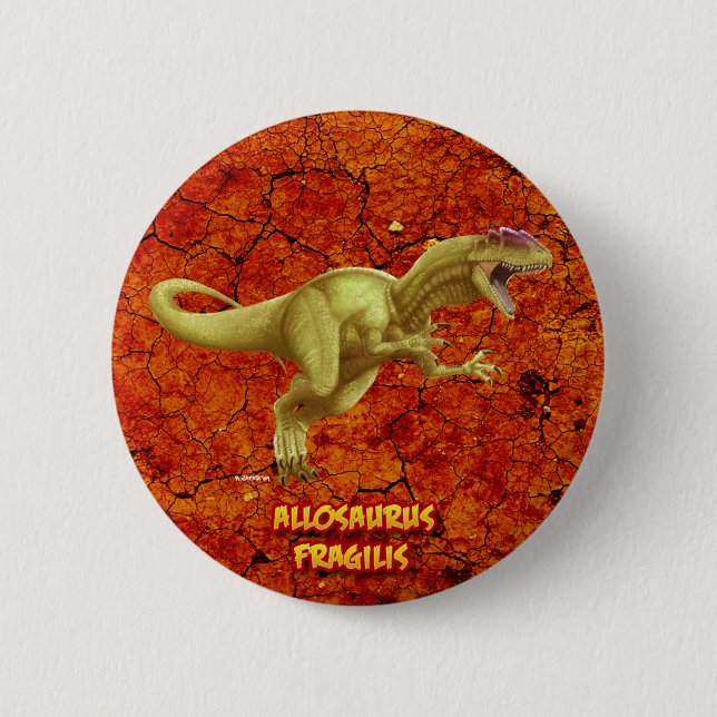Allosaurus 6 Cm Round Badge (Front)