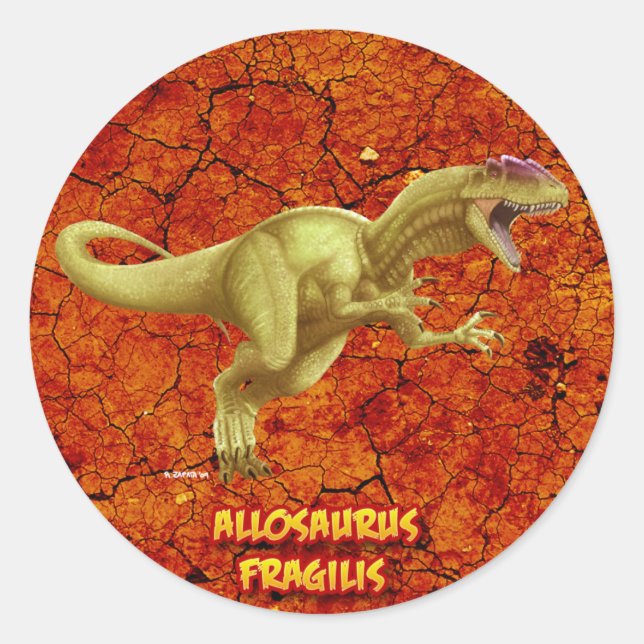 Allosaurus Classic Round Sticker (Front)