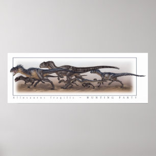 Allosaurus Hunting Party Poster