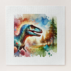 Allosaurus Majesty 100724AREF112 - Watercolor Jigsaw Puzzle