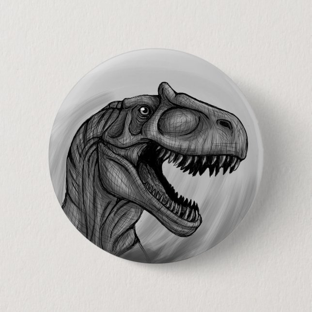Allosaurus Sketch 6 Cm Round Badge (Front)