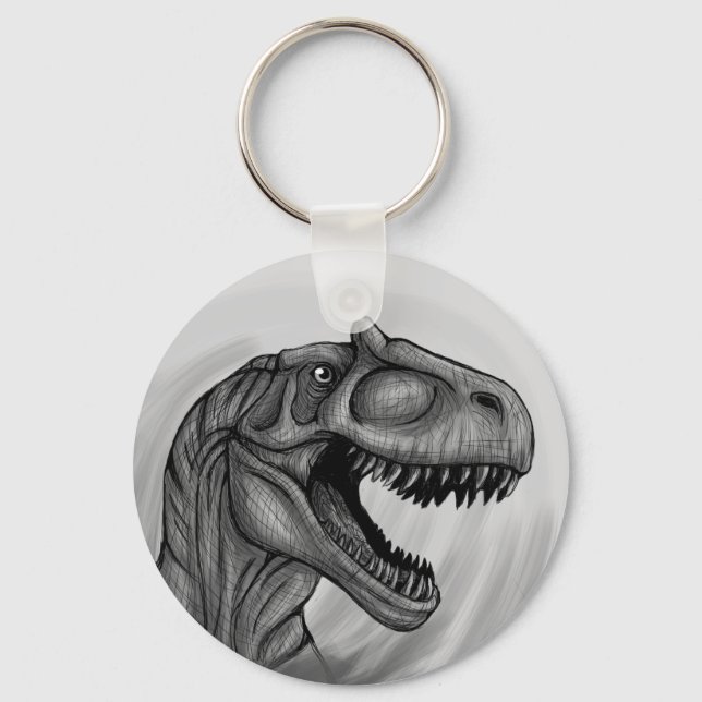 Allosaurus Sketch Key Ring (Front)