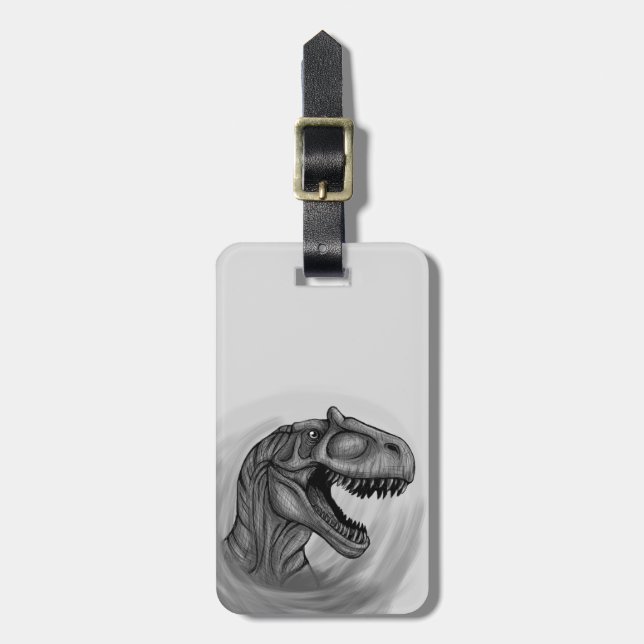 Allosaurus Sketch Luggage Tag (Front Vertical)