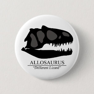 Allosaurus Skull 6 Cm Round Badge