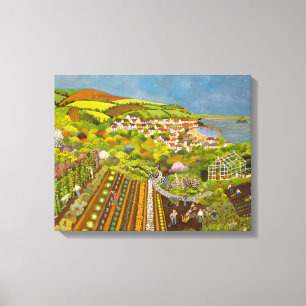 Allotment above Mousehole Canvas Print