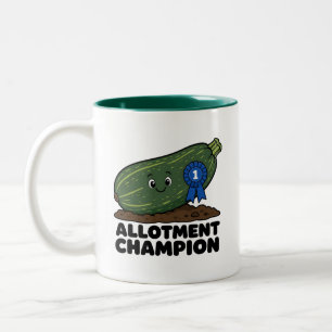 Allotment Champion Funny Giant Marrow Cartoon Two-Tone Coffee Mug