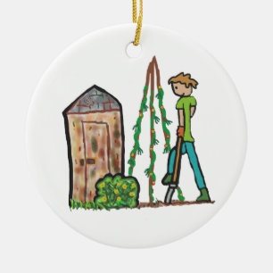 Allotment Gardening Ceramic Tree Decoration