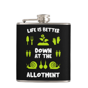 Allotment Gardening Hip Flask