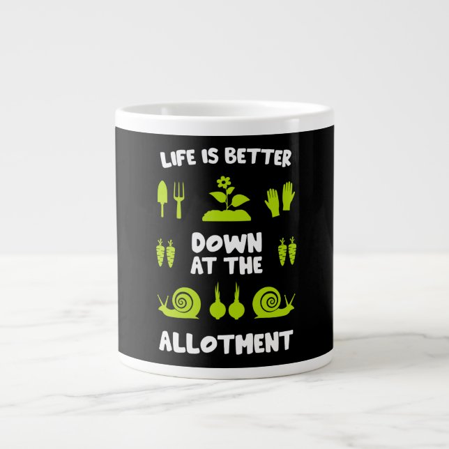 Allotment Gardening Large Coffee Mug (Front)
