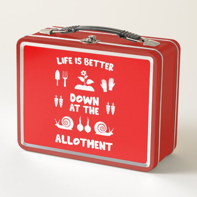 Allotment Gardening Metal Lunch Box (Front)