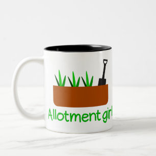 allotment girl Two-Tone coffee mug
