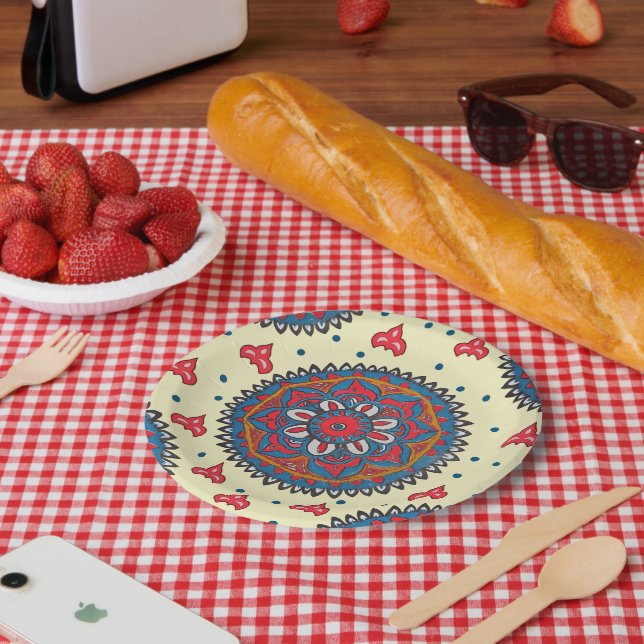 allover design paper plate (Picnic)