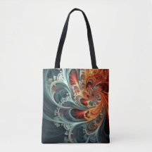Allover Fractal Print Tote