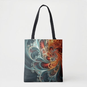 Allover Fractal Print Tote Bag