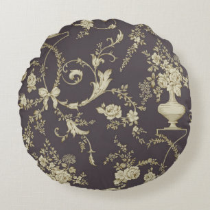 Allover multi motif flowers ornament Seamless patt Round Cushion