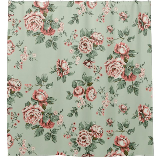Allover multi motif flowers ornament Seamless patt Shower Curtain (Front)