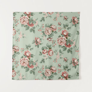 Allover multi motif flowers ornament Seamless patt Tapestry
