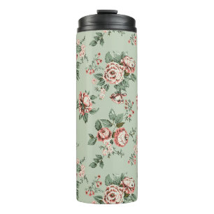 Allover multi motif flowers ornament Seamless patt Thermal Tumbler