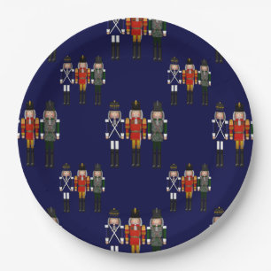 Allover Nutcrackers, Blue-Paper Party Plates