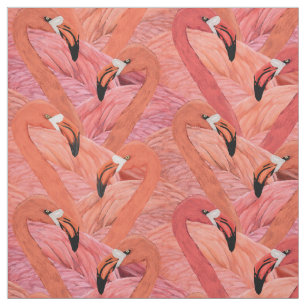 Allover pink flamingo pattern fabric