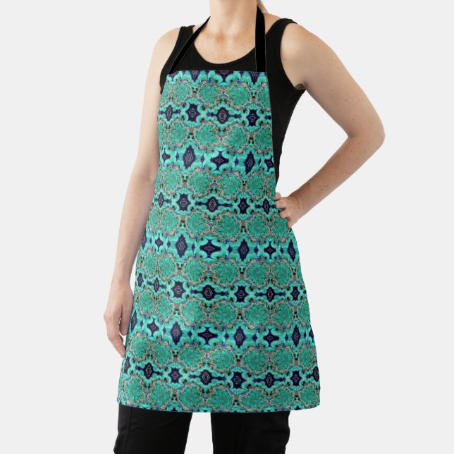Allover Print Apron Azurite Malachite Geode (Insitu)