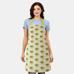 Allover Print Apron Monarch on Sunflower