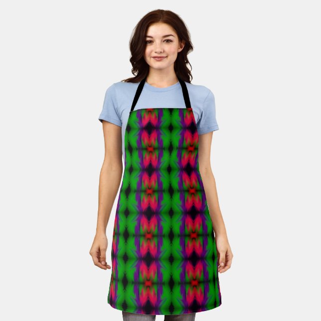 Allover Print Apron Northern Lights Abstract (Worn)