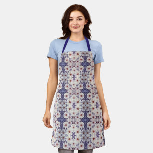 Allover Print Apron White African Daisies