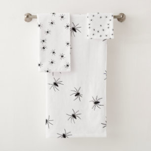 Allover Spiders Halloween Bath Towel Set