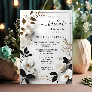 Allow Formal Simple Classic Blank Bridal Shower Invitation