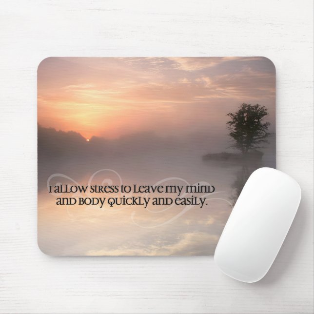 "Allow stress to leave" Motivation Affirmation Mouse Mat (With Mouse)