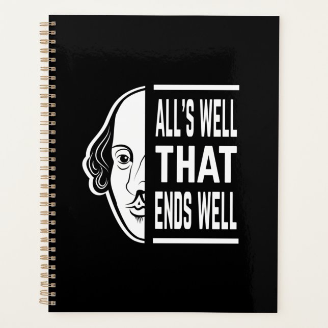 All's Well That Ends Well Shakespeare Quote Planner (Front)