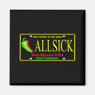 Allsick New Mexico Black And Yelllow  Magnet