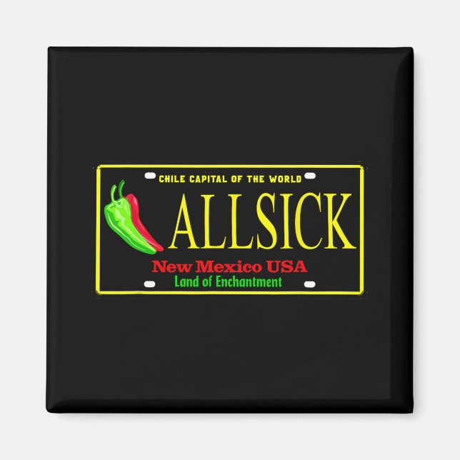 Allsick New Mexico Black And Yelllow  Magnet (Front)