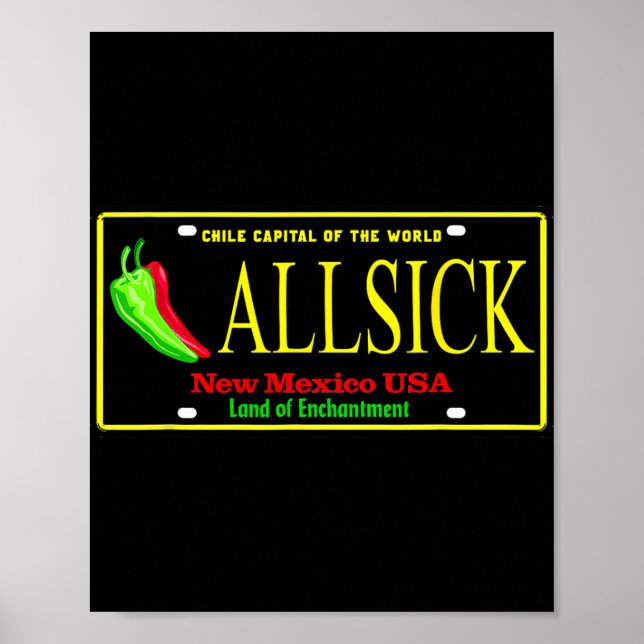 Allsick New Mexico Black And Yelllow  Poster (Front)