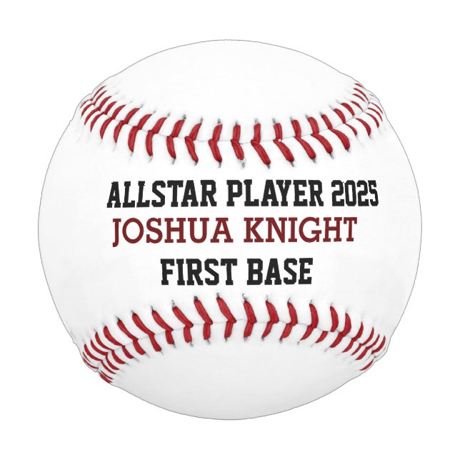ALLSTAR Baseball Personalised Baseball Game Ball (Front)