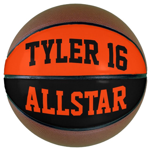 Allstar Black and Orange Personalise Basketball (Front)