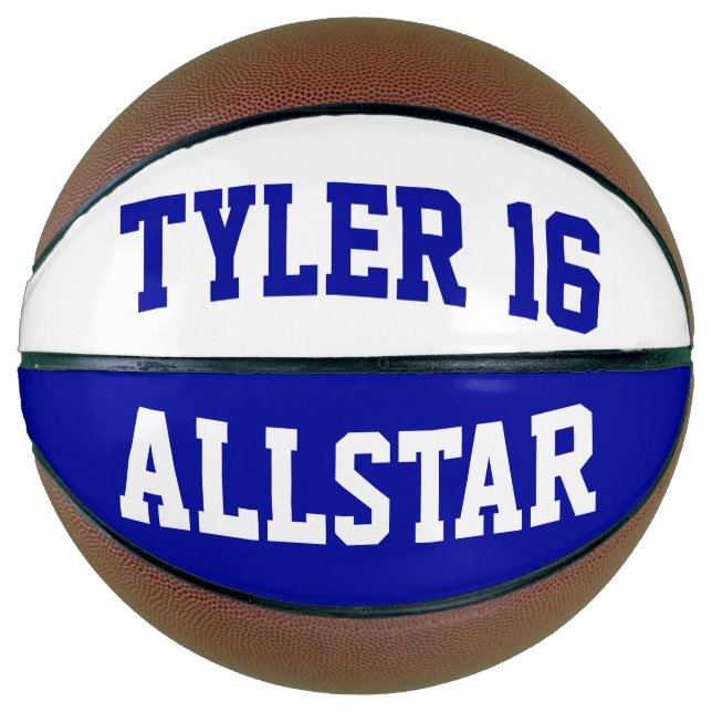 Allstar Dark Blue and White Basketball (Front)
