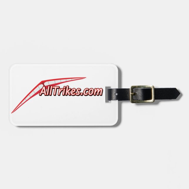 AllTrikes luggage tag with leather strap (Front Horizontal)