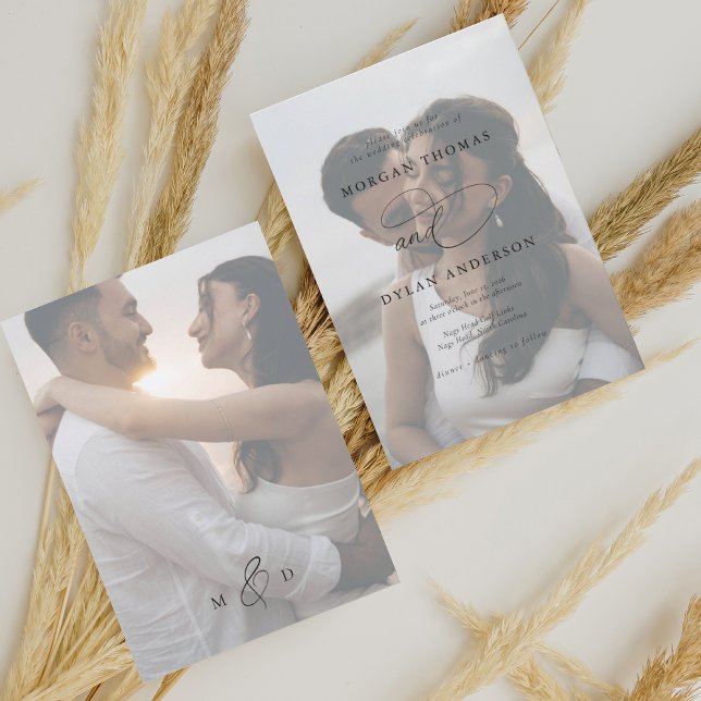 Allure Calligraphy Photo Wedding Invitation (Creator Uploaded)
