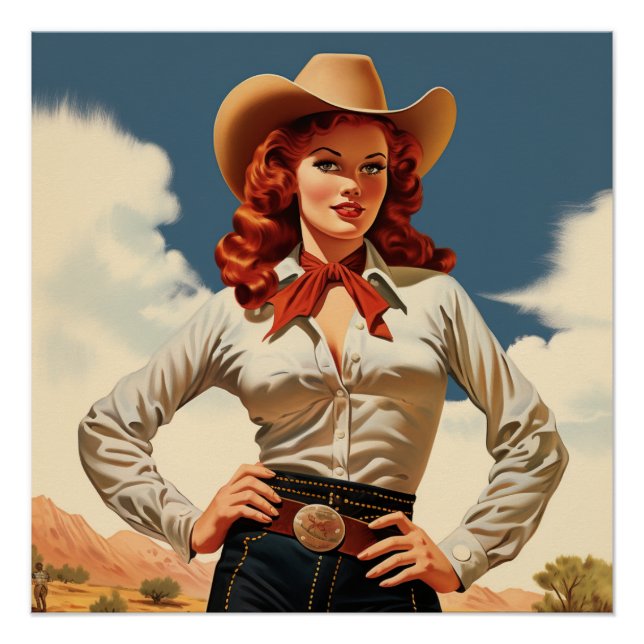 Allure of the Cowgirl Spirit: Wild West Whispers Poster (Front)