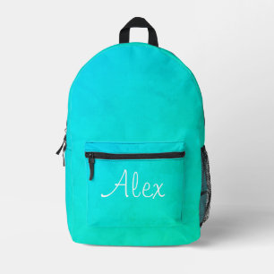 Alluring Aqua Printed Backpack