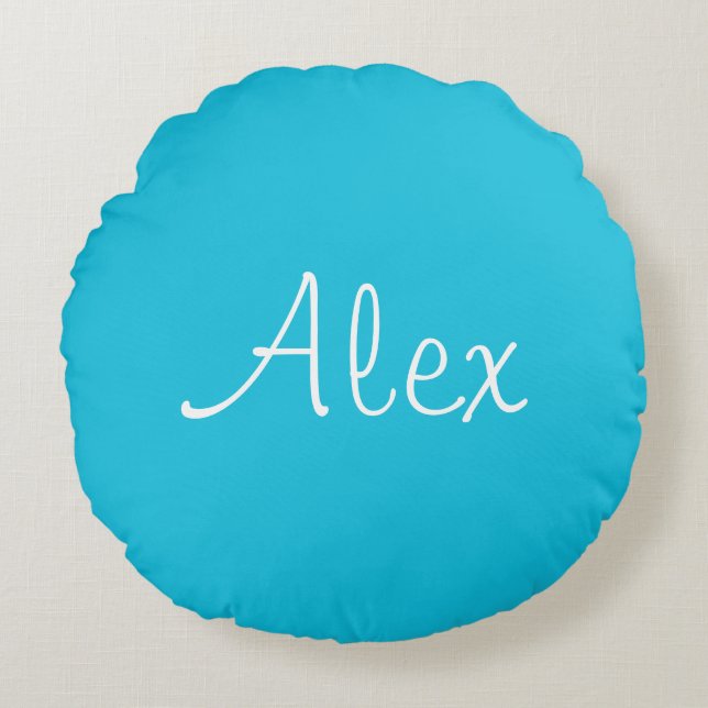 Alluring Aqua Round Cushion (Front)