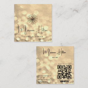 Alluring elegant modern bokeh dandelion qr code square business card
