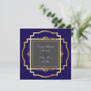 Alluring Gold Frame Wedding Invitation